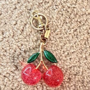 Cherry Keychain with Glitter Accents